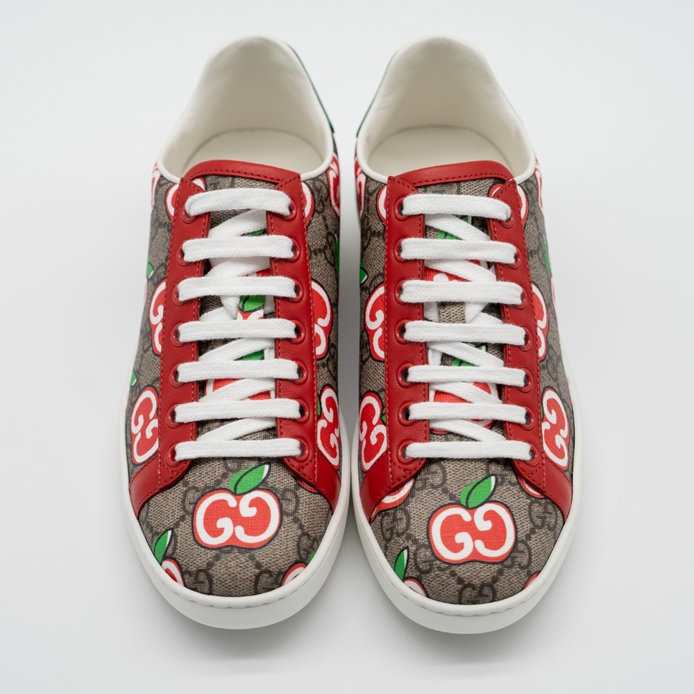 Size 36G 6 US Gucci Ace Chinese Valentine's Day Apple Cherry Brown Red - Picture 3 of 11
